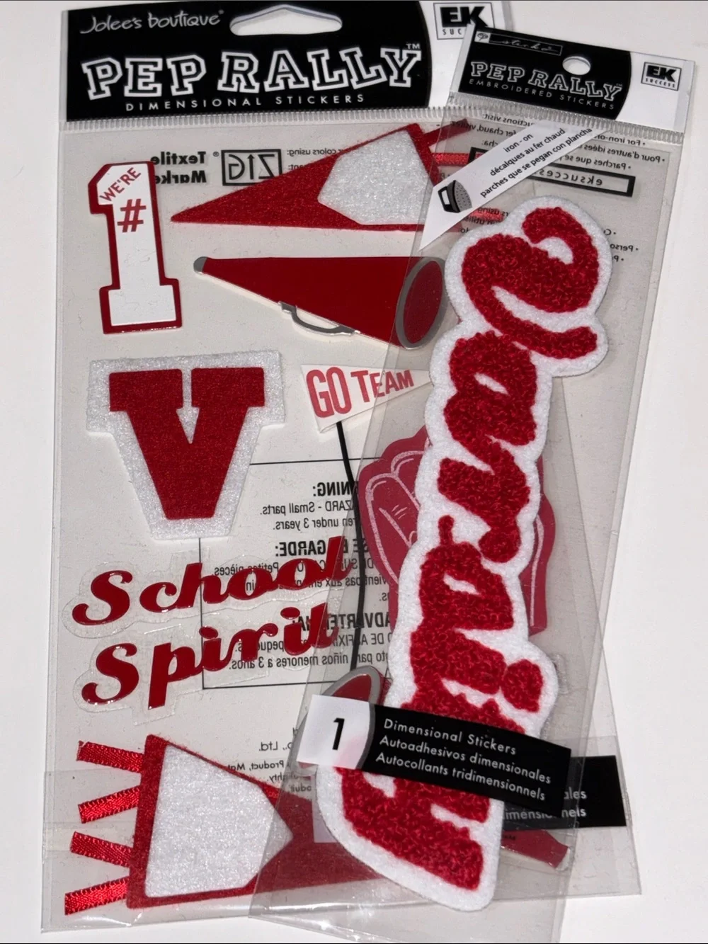 Jolee's Boutique RED SCHOOL SPIRIT Scrapbook Dimensional Stickers Varsity